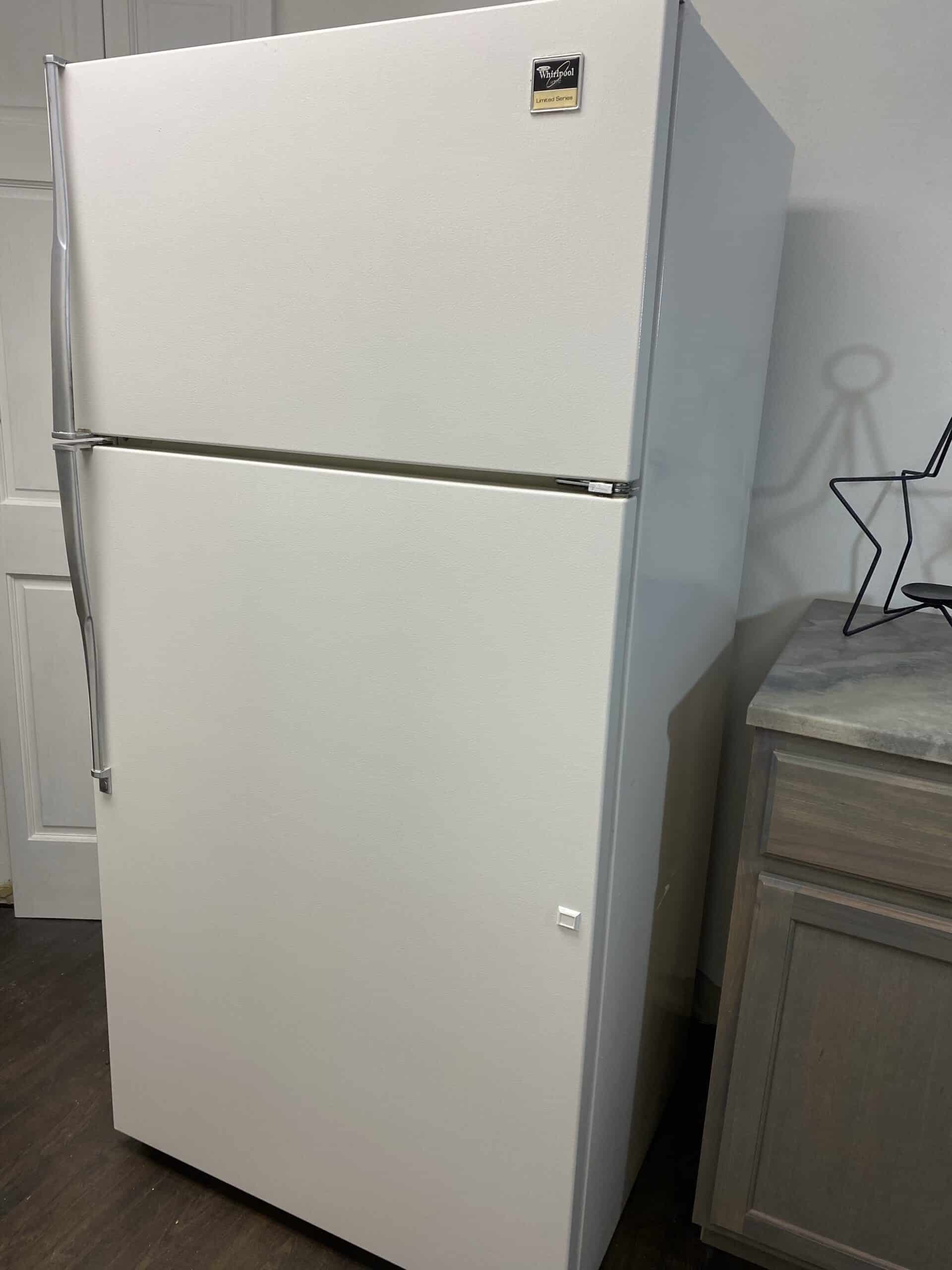 Painting an old refrigerator white