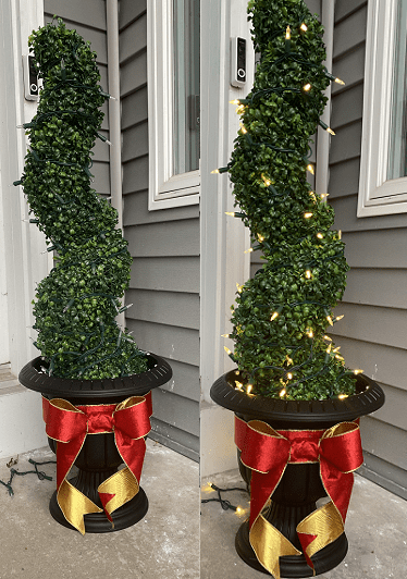 Easy DIY Front Porch Christmas Planter Urn